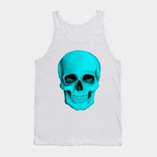 Turquoise Skull (On White Background) Tank Top